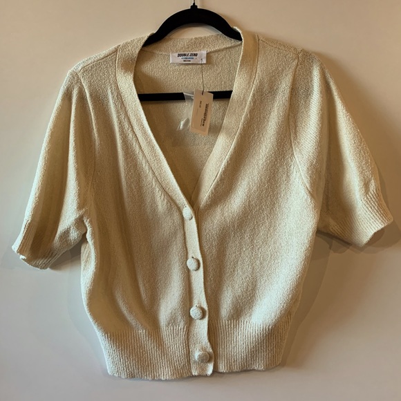 Short Sleeve Cream Cardigan NWT - Picture 3 of 4